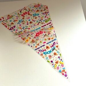 Purim Cone Cellophane Clear Treat Candy Bags